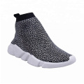 Hot sell women knitting diamonds sport shoes casual crystal sneaker F001  Rhinestone Ladies Flat Socks sepatu